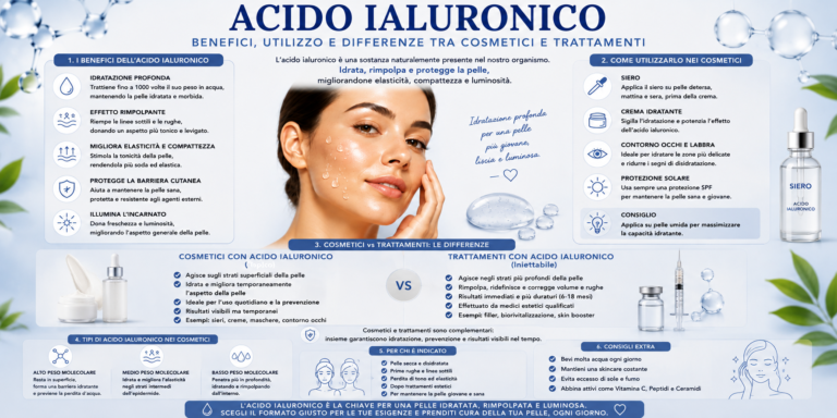 Donna che applica un siero all'acido ialuronico durante una routine skincare idratante