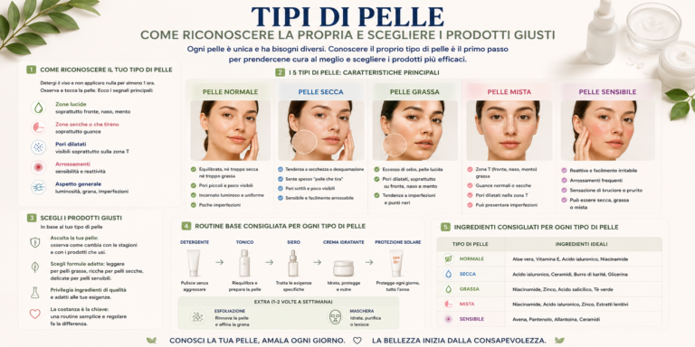 Tipi di Pelle: come riconoscere la propria e scegliere i prodotti giusti