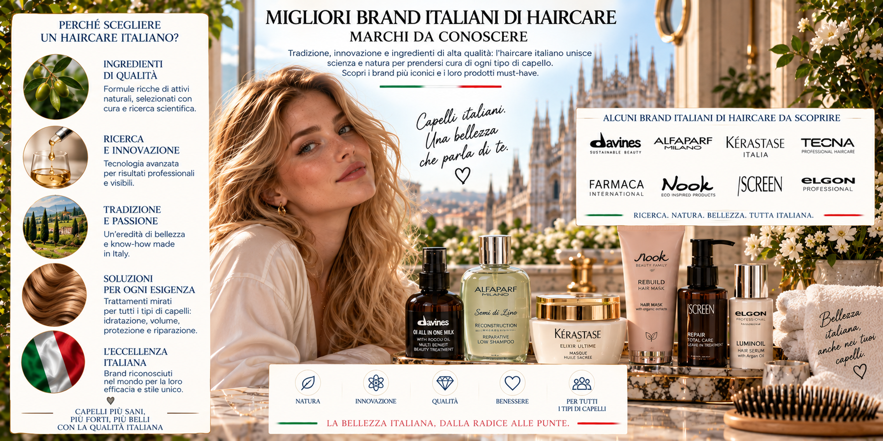 Migliori brand italiani di haircare con prodotti per capelli ricci, secchi, colorati, fini e danneggiati