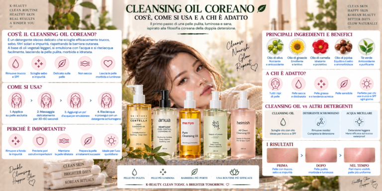 Cleansing oil coreano utilizzato per la doppia detersione K-Beauty del viso