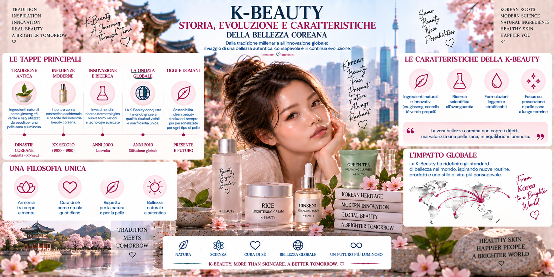Storia ed evoluzione della K-Beauty dalla cosmetica tradizionale alla skincare coreana moderna