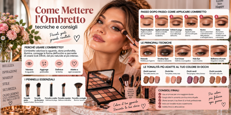 Applicazione dell'ombretto sulla palpebra con tonalità neutre sfumate per un trucco occhi naturale