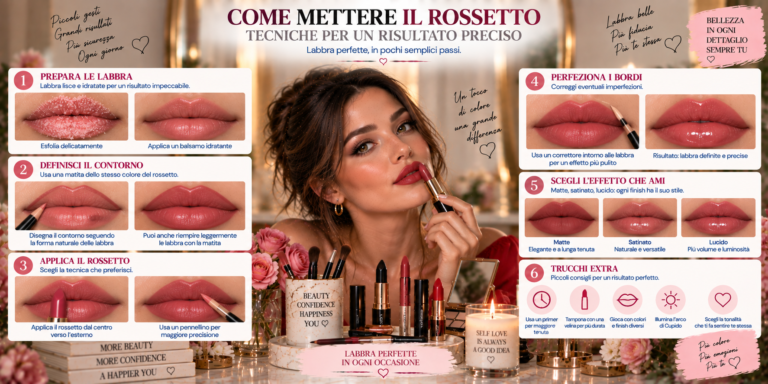 Come mettere il rossetto con matita e pennello per ottenere labbra precise, uniformi e senza sbavature