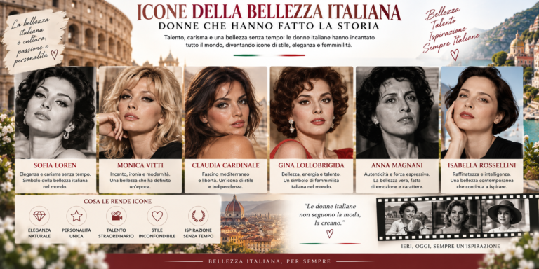 Icone della bellezza italiana tra cinema, trucco, capelli ed eleganza