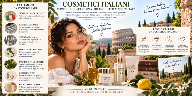 Come riconoscere un vero cosmetico Made in Italy controllando etichetta, produzione, ingredienti e produttore