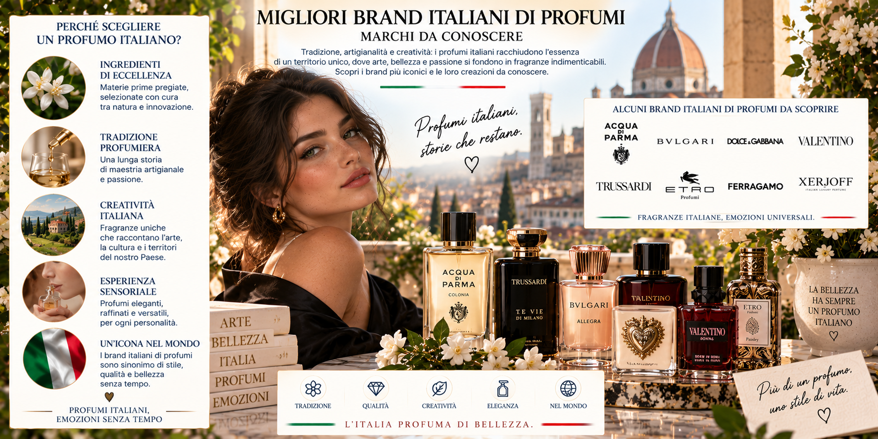 Migliori brand italiani di profumi tra profumeria di lusso, nicchia, fragranze mediterranee e maison italiane
